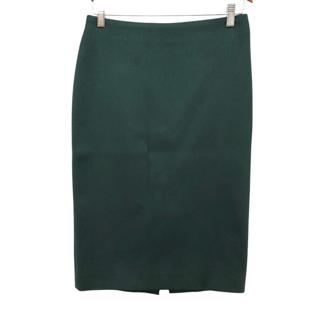 Burberry‎ Prorsum Pencil Skirt Womens IT 42 8 Forest Green Wool Silk Italian